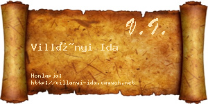 Villányi Ida névjegykártya