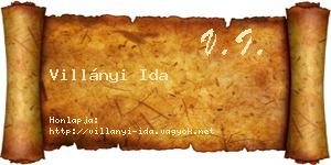 Villányi Ida névjegykártya